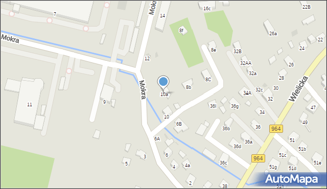 Niepołomice, Mokra, 10a, mapa Niepołomice