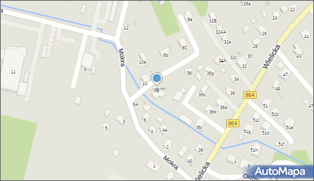 Niepołomice, Mokra, 6B, mapa Niepołomice