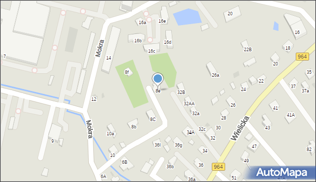 Niepołomice, Mokra, 8e, mapa Niepołomice