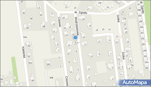 Nowa Iwiczna, Modrzewiowa, 11, mapa Nowa Iwiczna