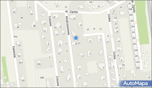 Nowa Iwiczna, Modrzewiowa, 12, mapa Nowa Iwiczna