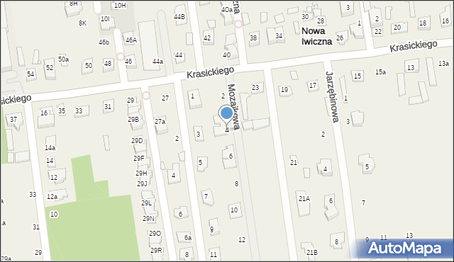 Nowa Iwiczna, Mozaikowa, 4, mapa Nowa Iwiczna