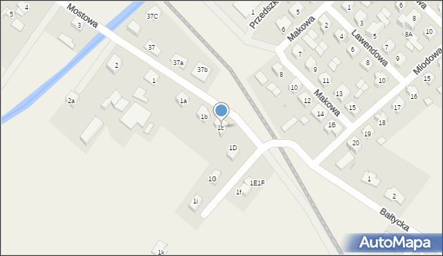 Nowa Wieś Lęborska, Mostowa, 1c, mapa Nowa Wieś Lęborska