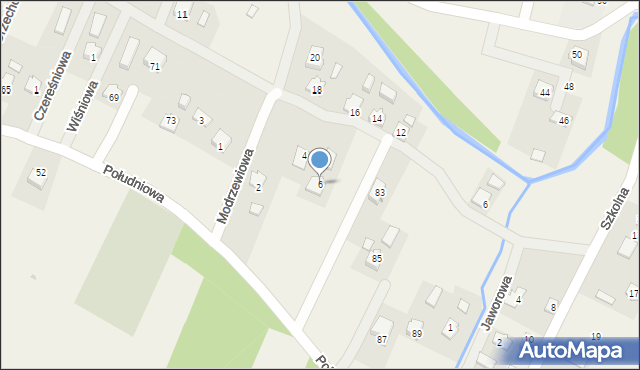 Nowosielce, Modrzewiowa, 6, mapa Nowosielce