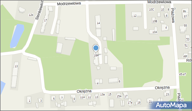 Nowy Bedoń, Modrzewiowa, 14A, mapa Nowy Bedoń