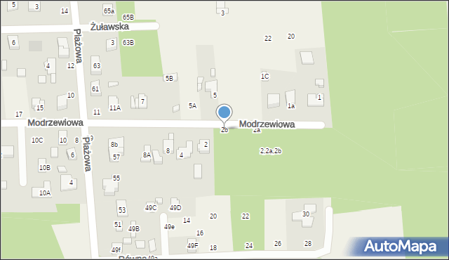 Nowy Bedoń, Modrzewiowa, 2b, mapa Nowy Bedoń