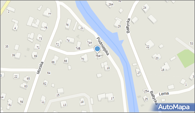 Nowy Dwór Gdański, Morska, 70A, mapa Nowy Dwór Gdański