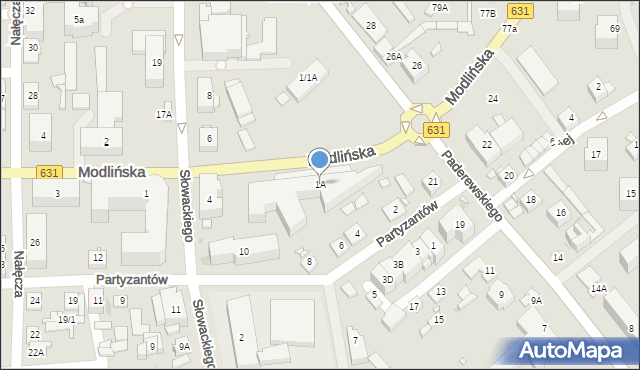 Nowy Dwór Mazowiecki, Modlińska, 1A, mapa Nowy Dwór Mazowiecki