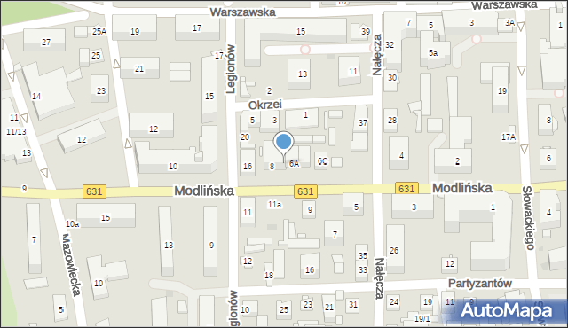 Nowy Dwór Mazowiecki, Modlińska, 8A, mapa Nowy Dwór Mazowiecki