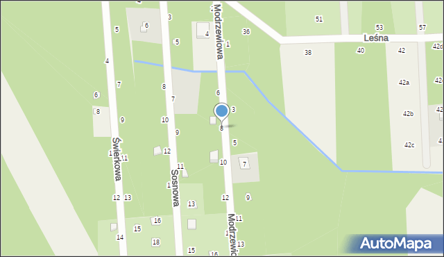 Nowy Prażmów, Modrzewiowa, 8, mapa Nowy Prażmów