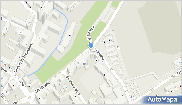 Nysa, Moniuszki Stanisława, 11, mapa Nysy