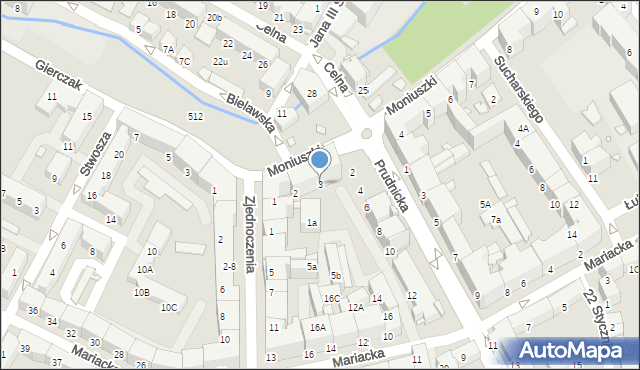 Nysa, Moniuszki Stanisława, 3, mapa Nysy