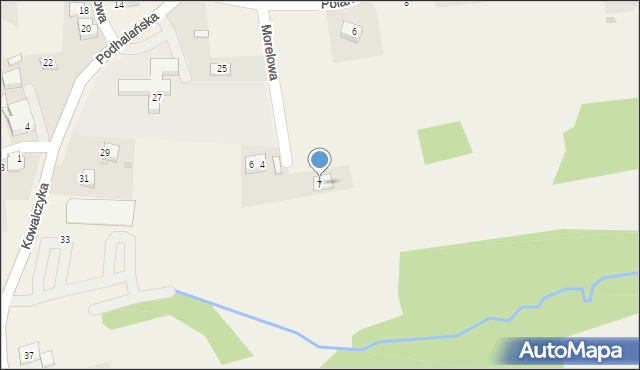 Ochojno, Morelowa, 7, mapa Ochojno