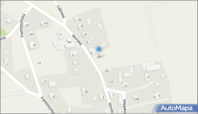 Odargowo, Morska, 20a, mapa Odargowo