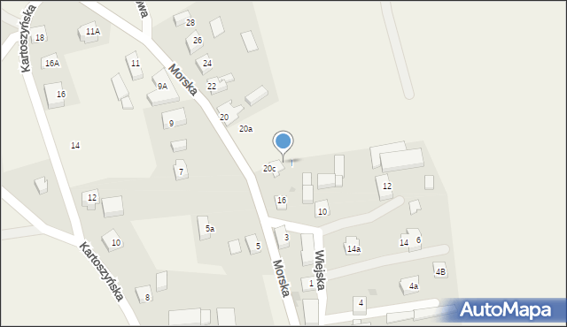 Odargowo, Morska, 20d, mapa Odargowo