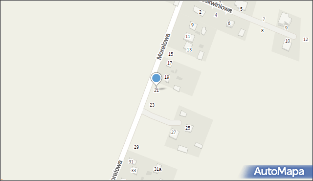 Okszów-Kolonia, Morelowa, 21, mapa Okszów-Kolonia