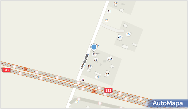 Okszów-Kolonia, Morelowa, 31, mapa Okszów-Kolonia