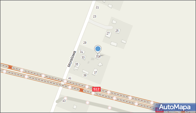 Okszów-Kolonia, Morelowa, 31a, mapa Okszów-Kolonia