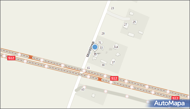 Okszów-Kolonia, Morelowa, 35, mapa Okszów-Kolonia