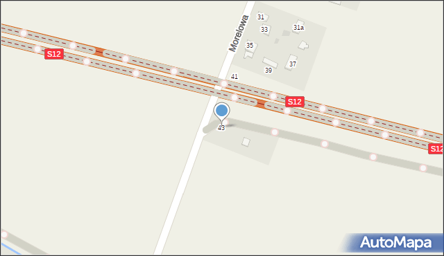 Okszów-Kolonia, Morelowa, 43, mapa Okszów-Kolonia