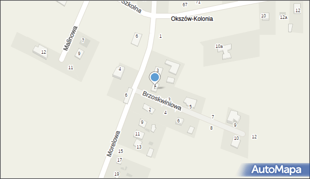 Okszów-Kolonia, Morelowa, 5, mapa Okszów-Kolonia