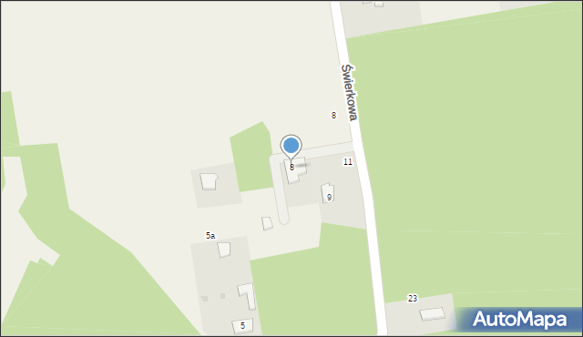 Okup Mały, Modrzewiowa, 8, mapa Okup Mały