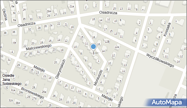Oława, Moniuszki Stanisława, 5, mapa Oława