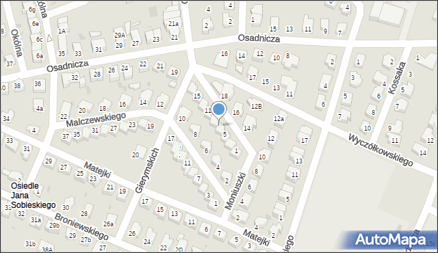 Oława, Moniuszki Stanisława, 7, mapa Oława