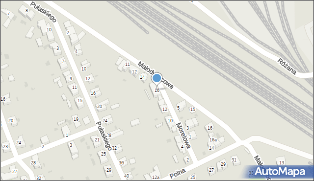 Oława, Morelowa, 16, mapa Oława