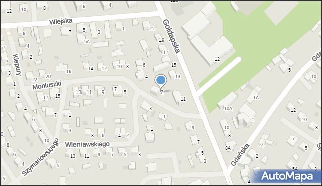 Olecko, Moniuszki Stanisława, 2, mapa Olecko