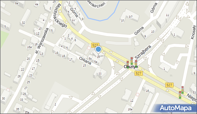 Olsztyn, Mochnackiego Maurycego, 10, mapa Olsztyna