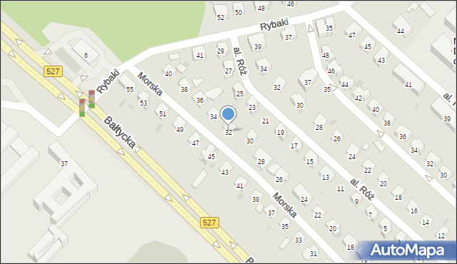 Olsztyn, Morska, 32, mapa Olsztyna
