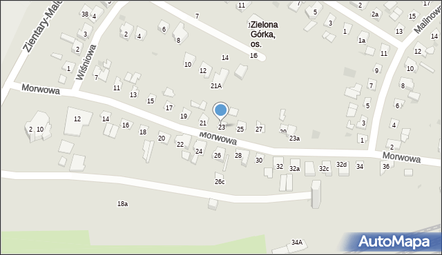 Olsztyn, Morwowa, 23, mapa Olsztyna