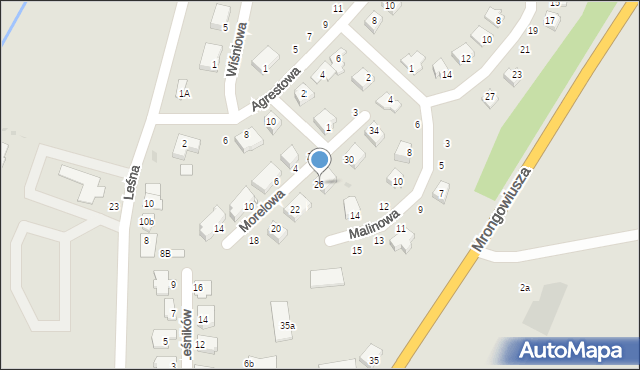 Olsztynek, Morelowa, 26, mapa Olsztynek