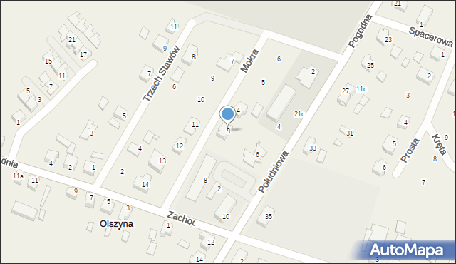 Olszyna, Mokra, 3, mapa Olszyna