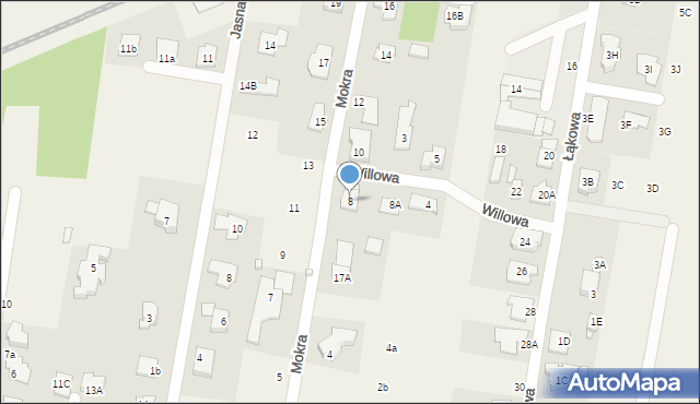 Opacz-Kolonia, Mokra, 8, mapa Opacz-Kolonia