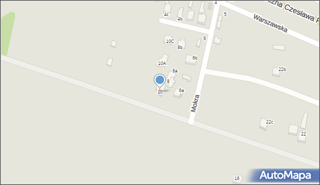 Opoczno, Mokra, 10, mapa Opoczno