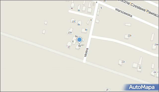 Opoczno, Mokra, 6a, mapa Opoczno