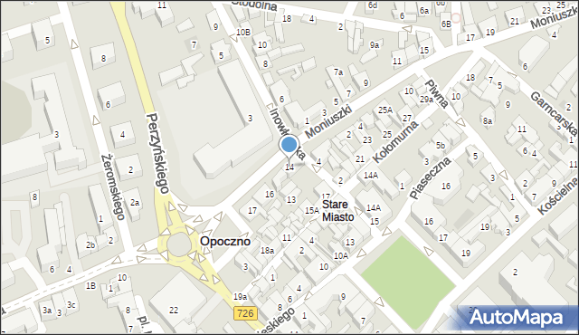 Opoczno, Moniuszki Stanisława, 14, mapa Opoczno