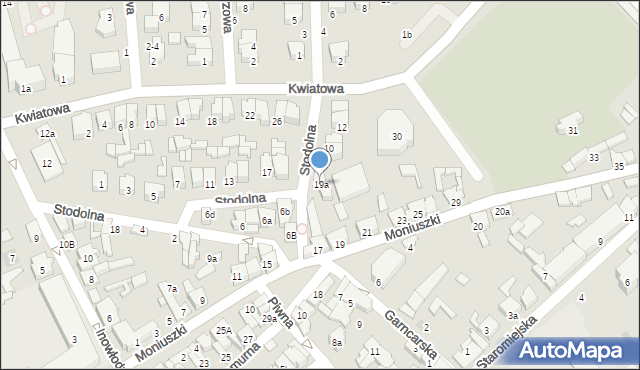 Opoczno, Moniuszki Stanisława, 19a, mapa Opoczno