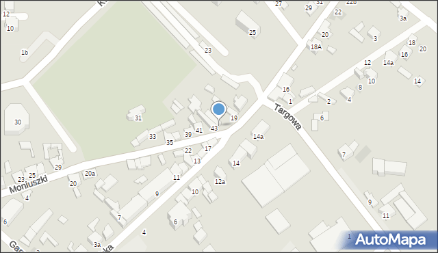 Opoczno, Moniuszki Stanisława, 43a, mapa Opoczno