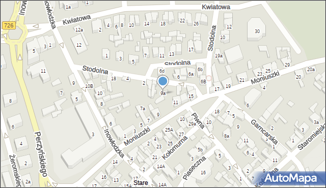 Opoczno, Moniuszki Stanisława, 9a, mapa Opoczno