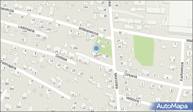 Opole, Morcinka Gustawa, 30c, mapa Opola