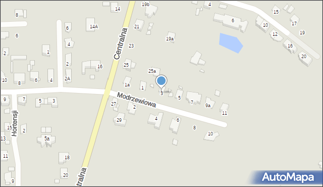 Opole, Modrzewiowa, 3, mapa Opola