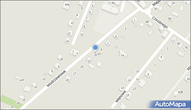 Orzesze, Modrzewiowa, 11, mapa Orzesze