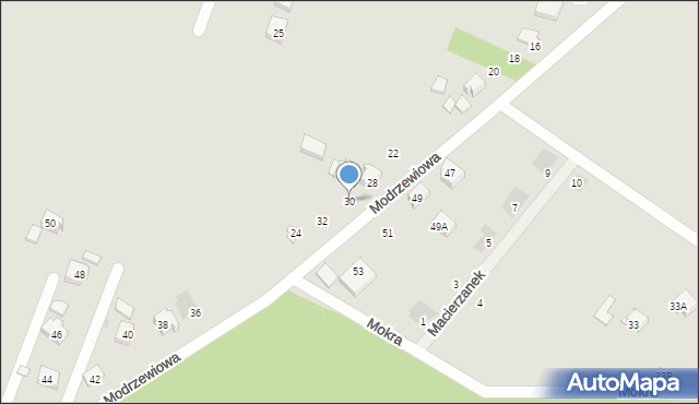 Orzesze, Modrzewiowa, 30, mapa Orzesze