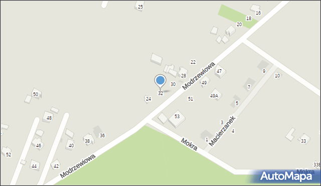 Orzesze, Modrzewiowa, 32, mapa Orzesze