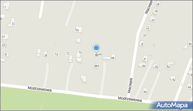 Orzesze, Modrzewiowa, 68, mapa Orzesze