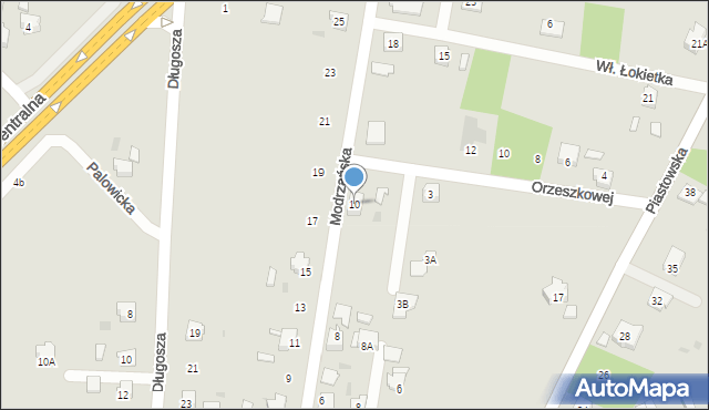 Orzesze, Modrzańska, 10, mapa Orzesze