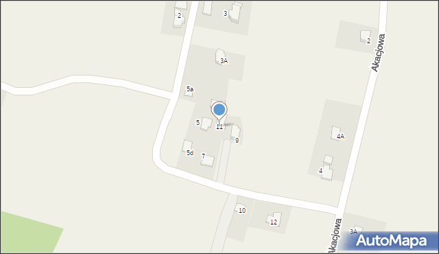 Osiek, Modrzewiowa, 11, mapa Osiek